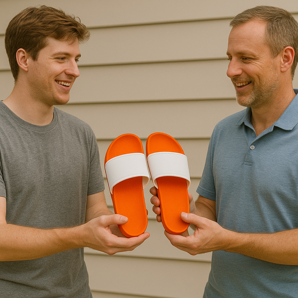 Slippers overhandigen Slippers overhandigen