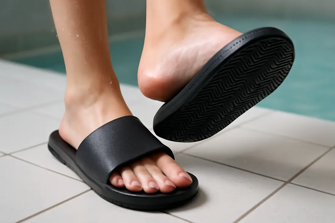 Antislip badslippers met stevige zool en grip