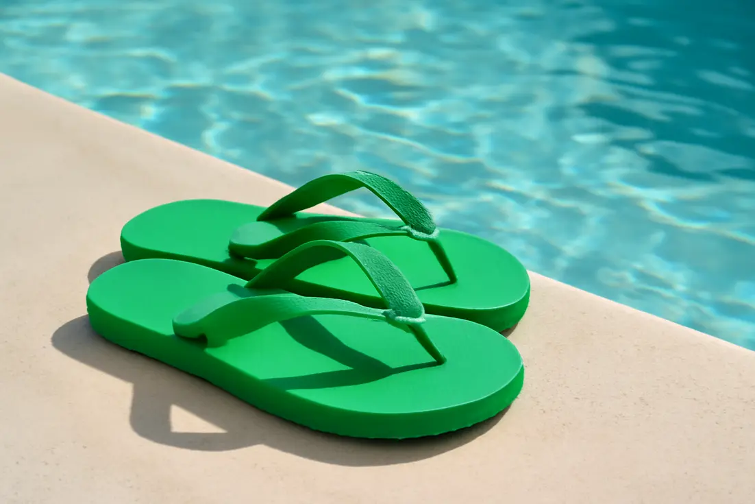 badslippers groen, lichtgewicht antislip voor strand