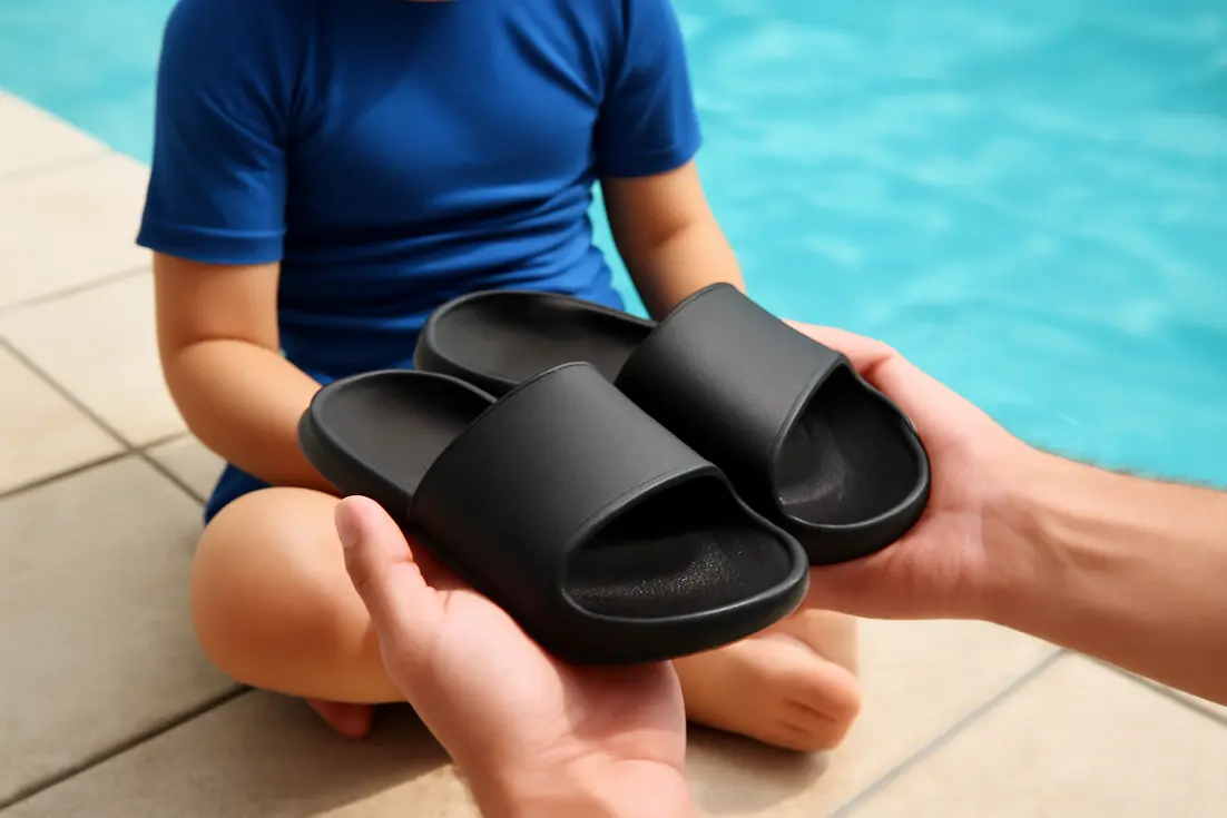 Kinder badslippers maat 27, antislip en sneldrogend