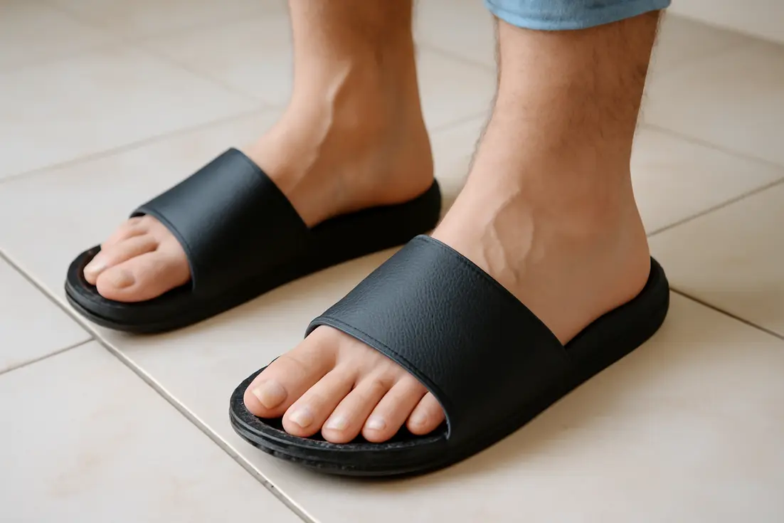 badslippers maat 47 heren zwart