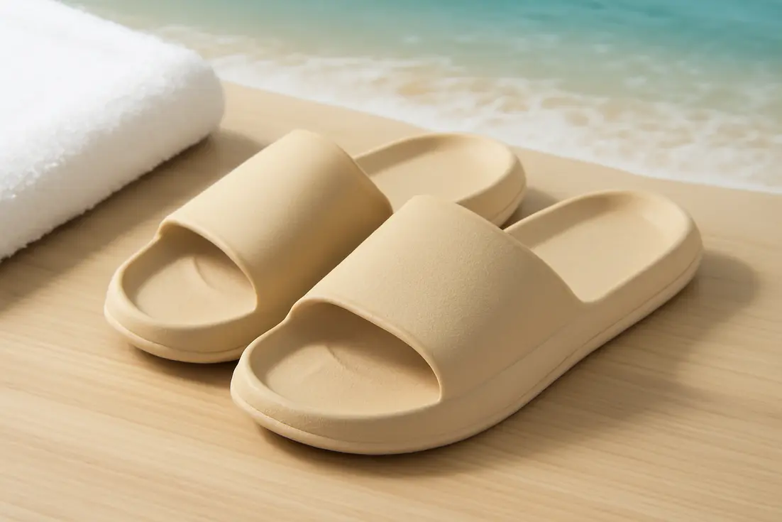 Beige badslippers voor dagelijks comfort en badkamer
